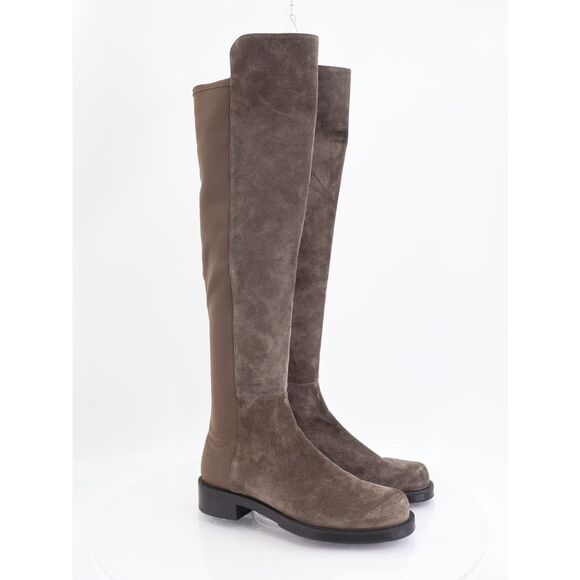 STUART WEITZMAN Women'S 5050 Brown Suede Leather Over The Knee Boots Size 10 NEW - Picture 1 of 14